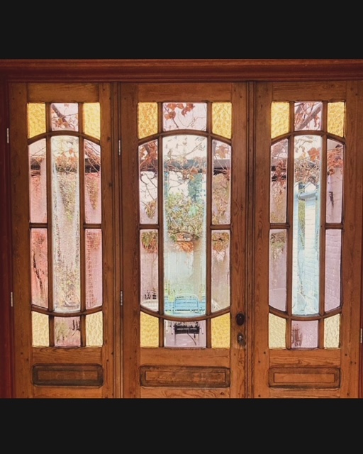 Antieke deuren met glas