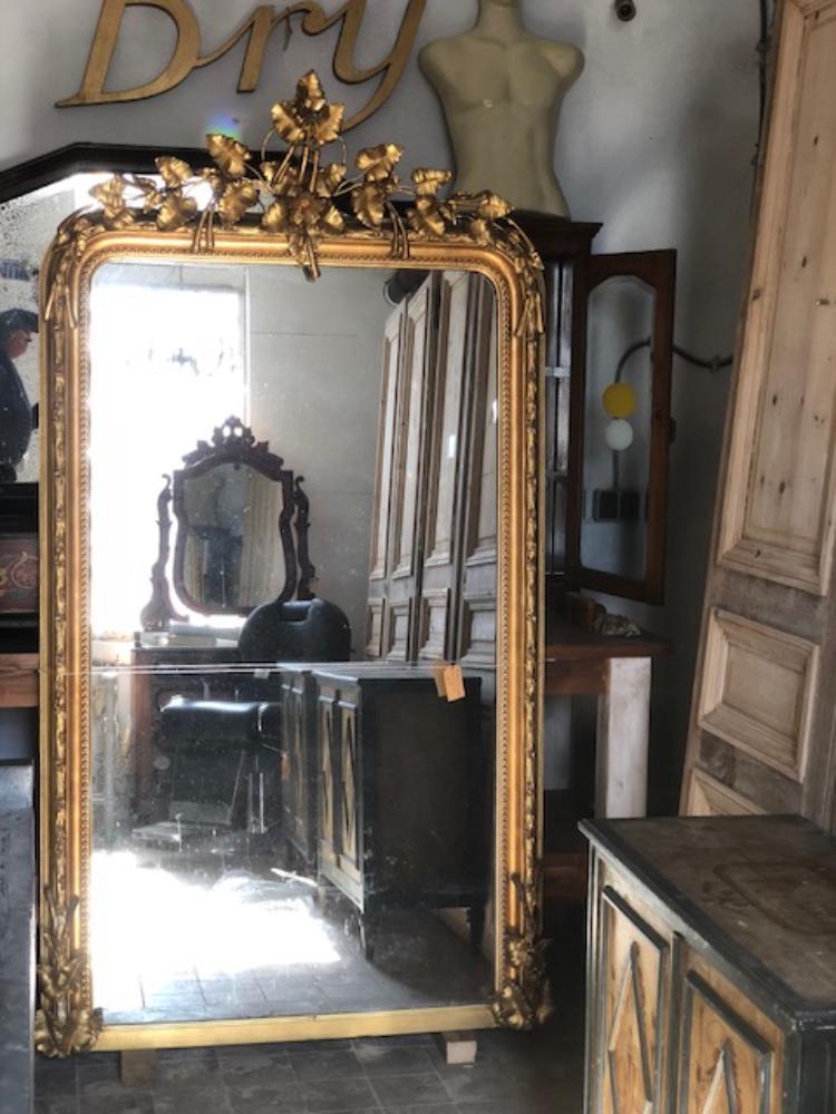 Antieke spiegel Antieke spiegels met kuif bladgoud, bladzilver oude spiegels - antieke interieurs en oude interieurs antieke - Benko