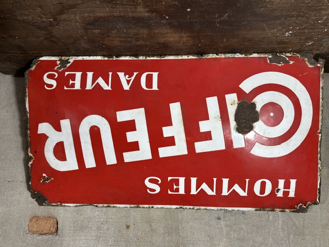 Oud emaille bord