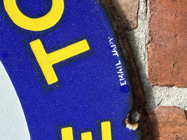 Oud emaille bord